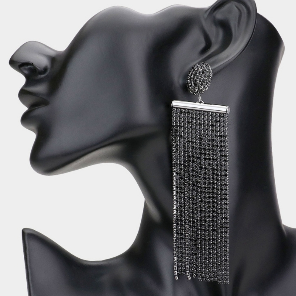 Tassel Earrings with Rhinestones